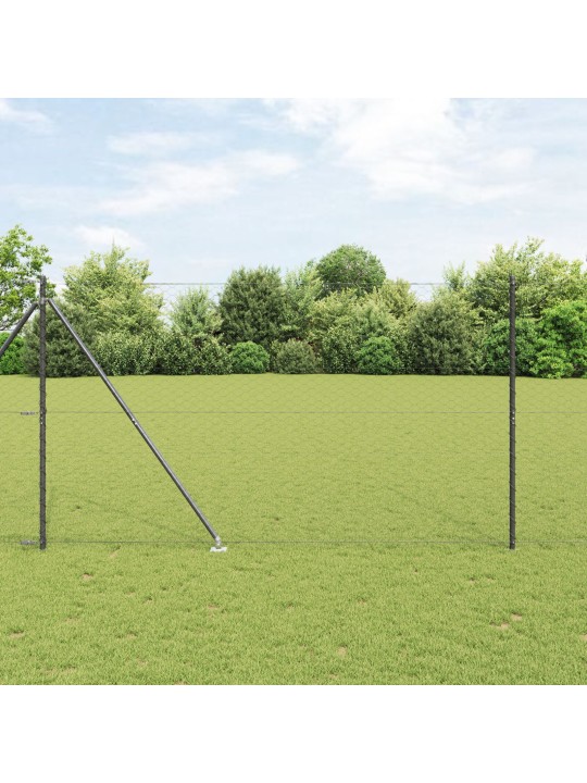 HEKSAGONAALNE TARA HALL 1,6X10 M TERASEST, POSTID KOOS SÄLGUGA 7 TK Ø32 MM 180 CM KUUMTSINGITUD TERAS