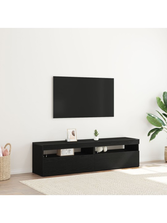 TELERIALUSED LED-VALGUSTITEGA 2 TK MUST PUIDUST 75X35X40 CM TEHISPUIT