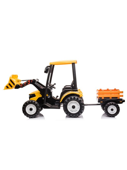 Elektriline Traktor Lastele koos treileriga Hercules Kollane 24V