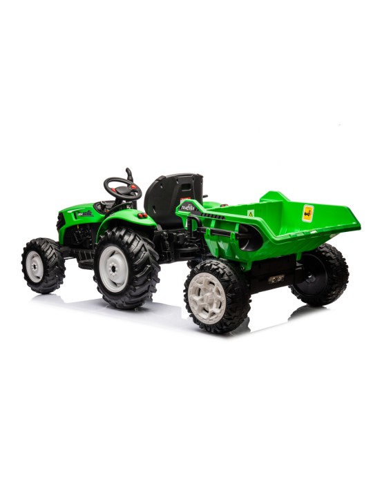 HC-306 Elektriline traktor koos treileriga Roheline 24V