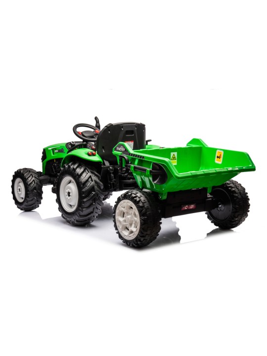 HC-306 Elektriline traktor koos treileriga Roheline 24V