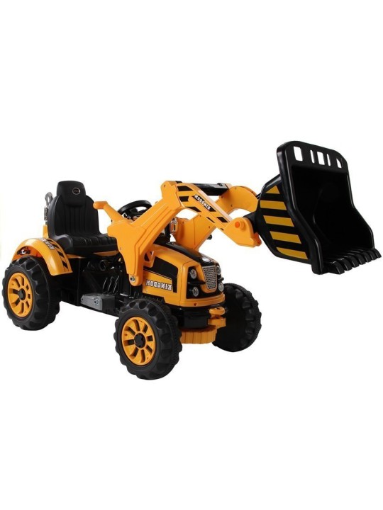 Elektriline Traktor Lastelez Łyżką Koparka Oranž