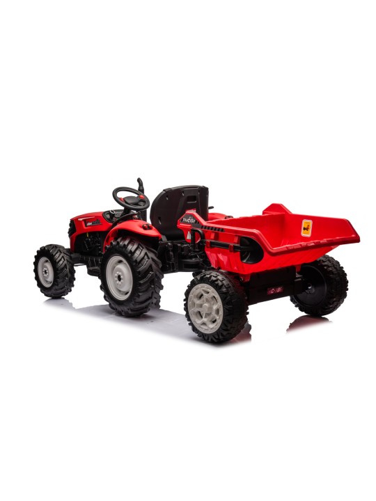 HC-306 Punane Elektriline Traktor Lastele koos 24V treileriga
