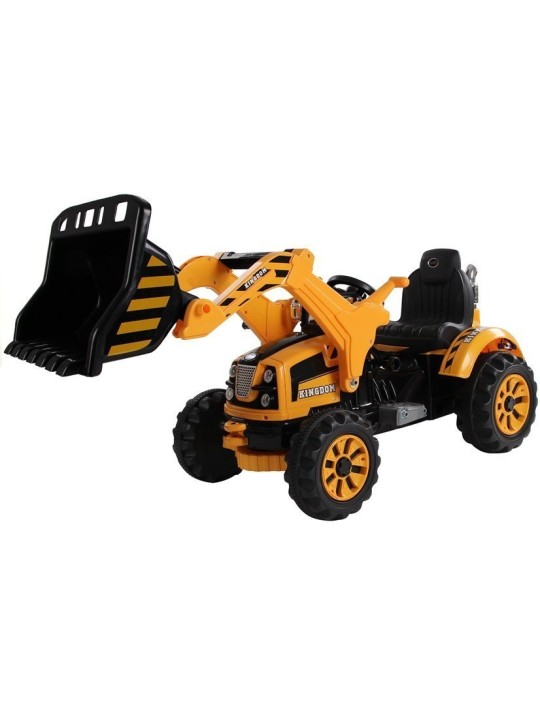 Elektriline Traktor Lastelez Łyżką Koparka Oranž