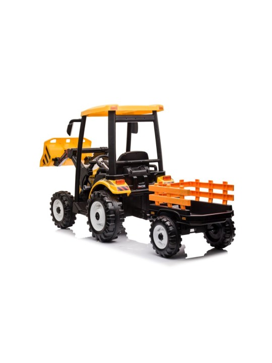 Elektriline Traktor Lastele koos treileriga Hercules Kollane 24V