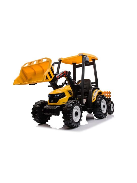 Elektriline Traktor Lastele koos treileriga Hercules Kollane 24V
