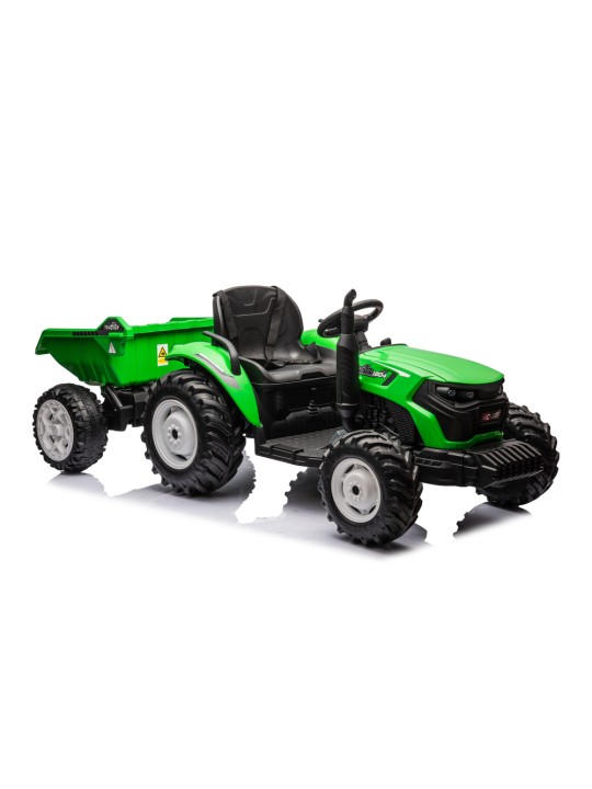 HC-306 Elektriline traktor koos treileriga Roheline 24V