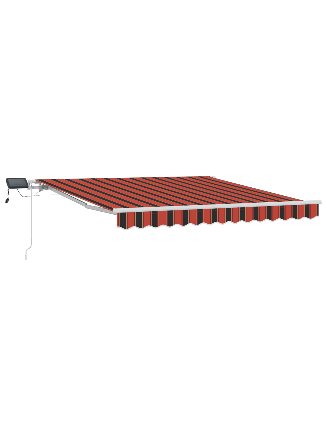 Manuaalne sissetõmmatav varikatus koos led valgusega oranž ja pruun 300x250 cm