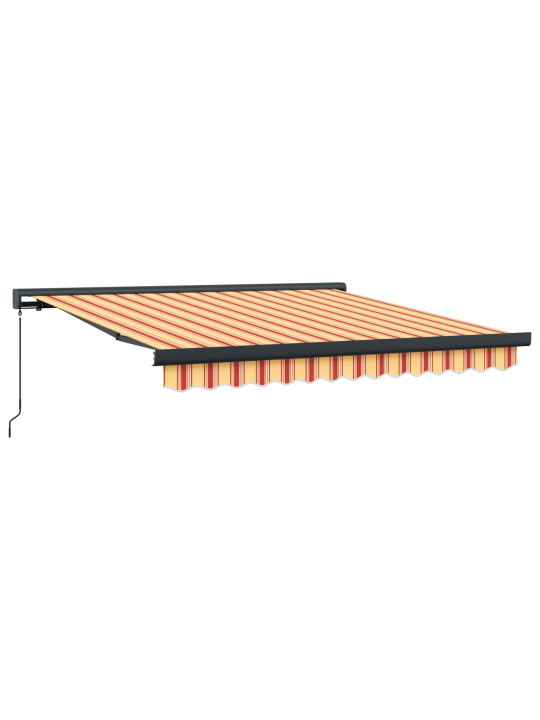 Manuaalne sissetõmmatav varikatus - kollane ja oranž 350x250 cm