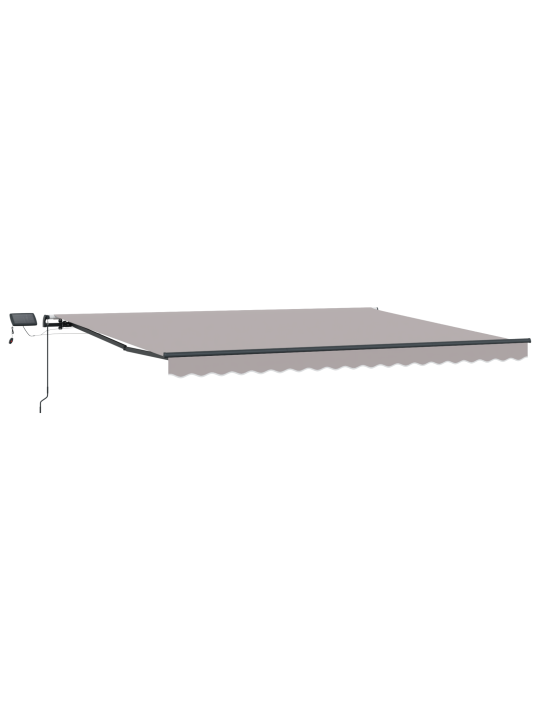 Manuaalne sissetõmmatav varikatus led valgustusega helehall 400x300 cm, varikatus asenduskate 4x3 m raam helehall