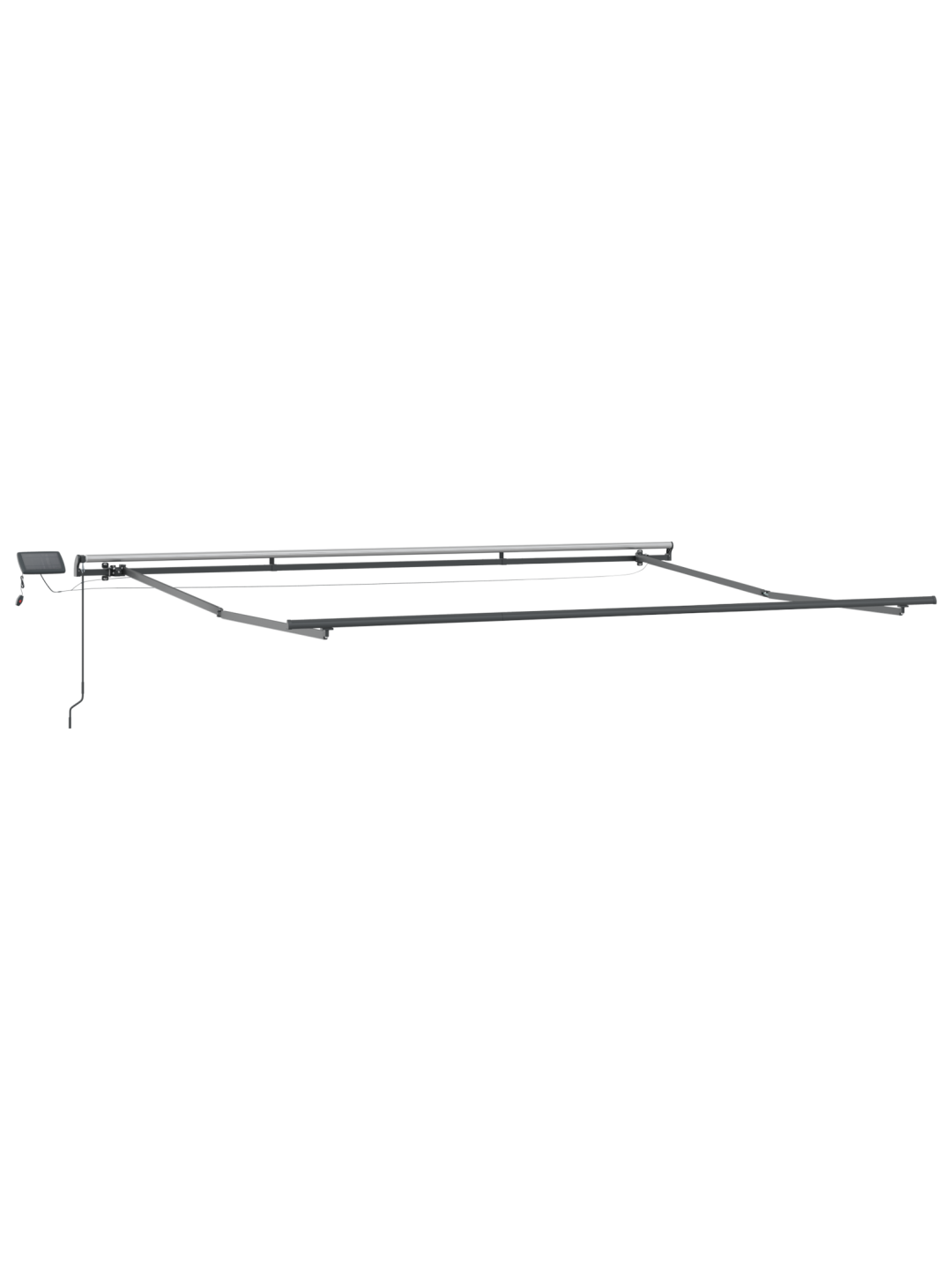 Manuaalne sissetõmmatav varikatus led valgustusega helehall 400x300 cm, varikatus asenduskate 4x3 m raam helehall