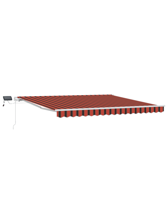 Manuaalne sissetõmmatav varikatus led-iga oranž ja pruun 400x350 cm