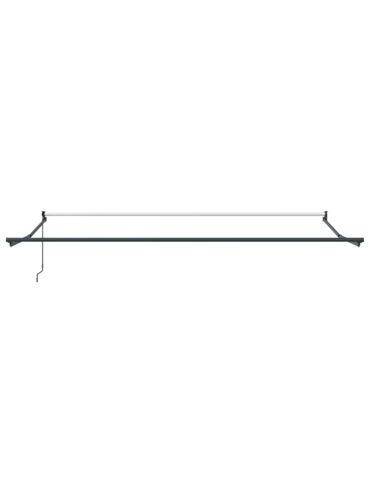 Manuaalne sissetõmmatav varikatus punaste ja valgete triipudega 450x300 cm