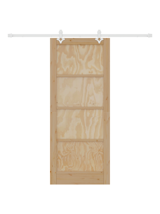 Libisev uks koos tarvikute komplektiga 83x202 cm tugev puidust männi