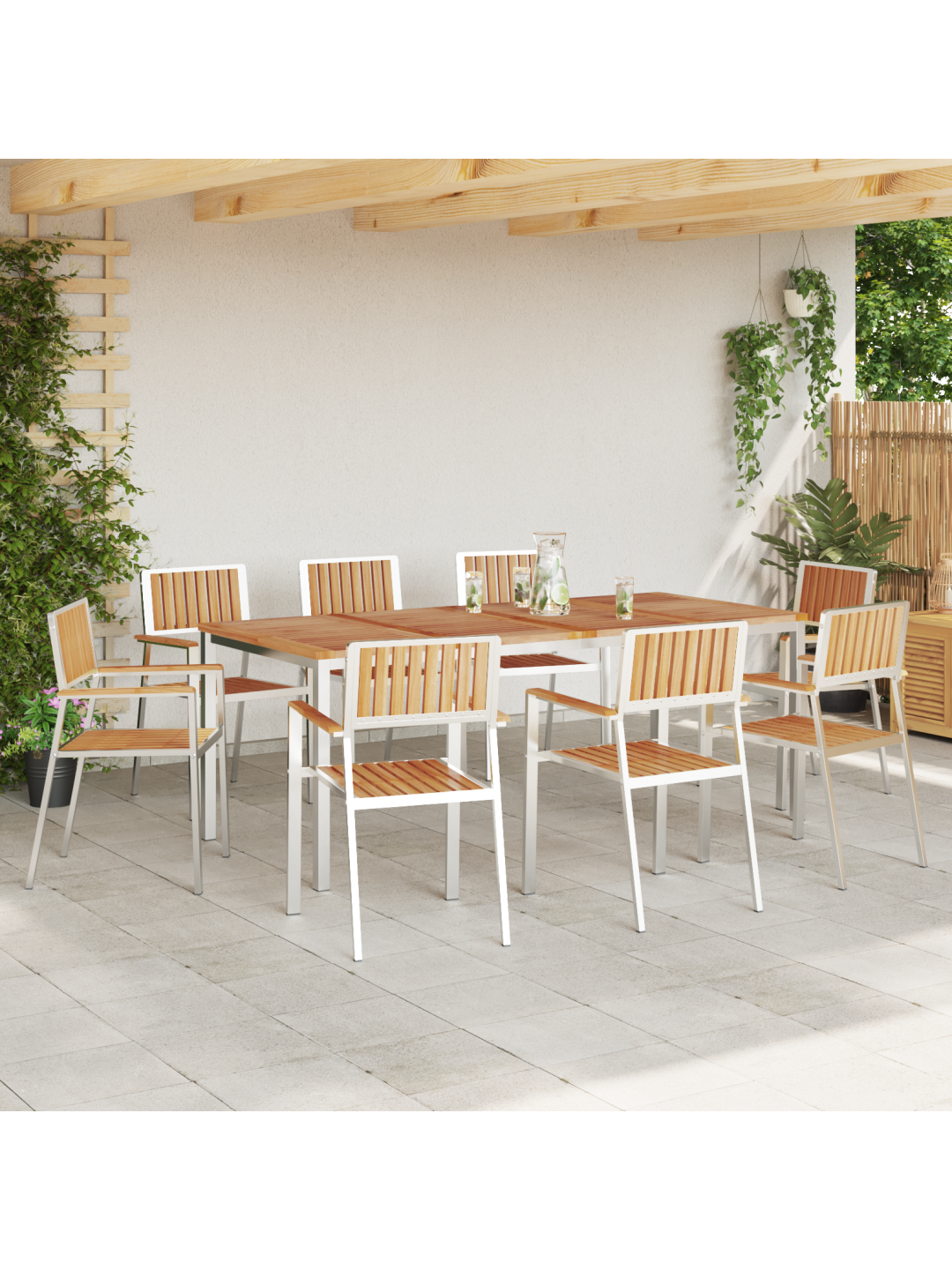 Virnastatavad aiatoolid 8 tk 54.5x56x87 cm solid tiikpuu