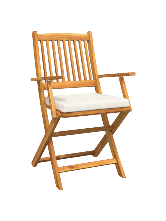 Klapi aia toolid valge patjaga 4tk tahke acacia puit