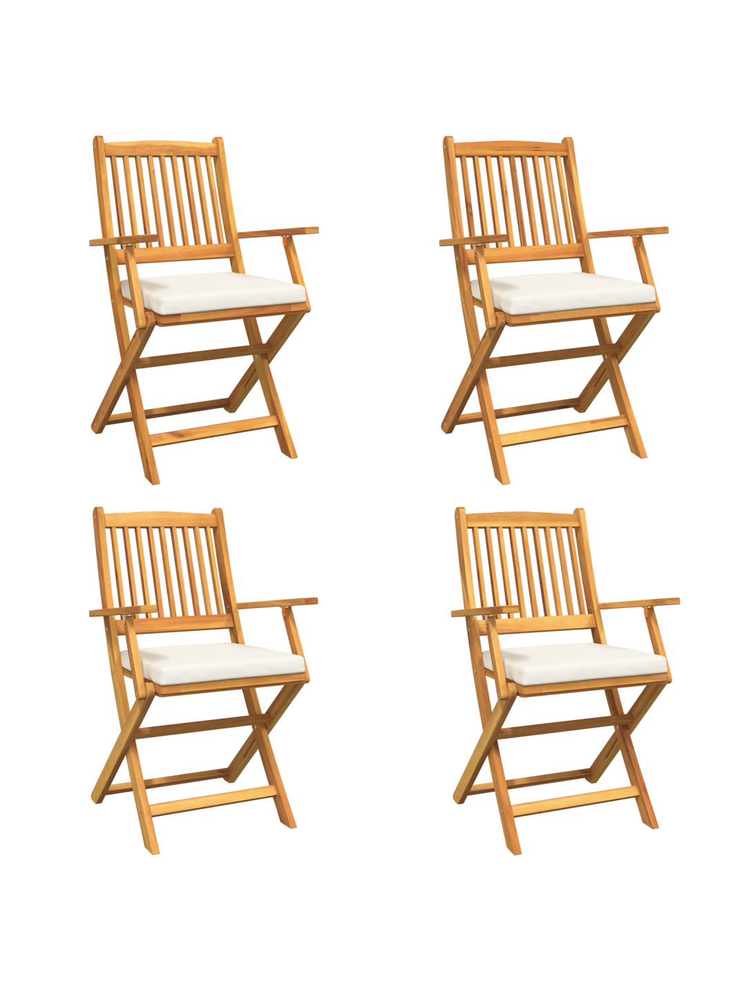 Klapi aia toolid valge patjaga 4tk tahke acacia puit