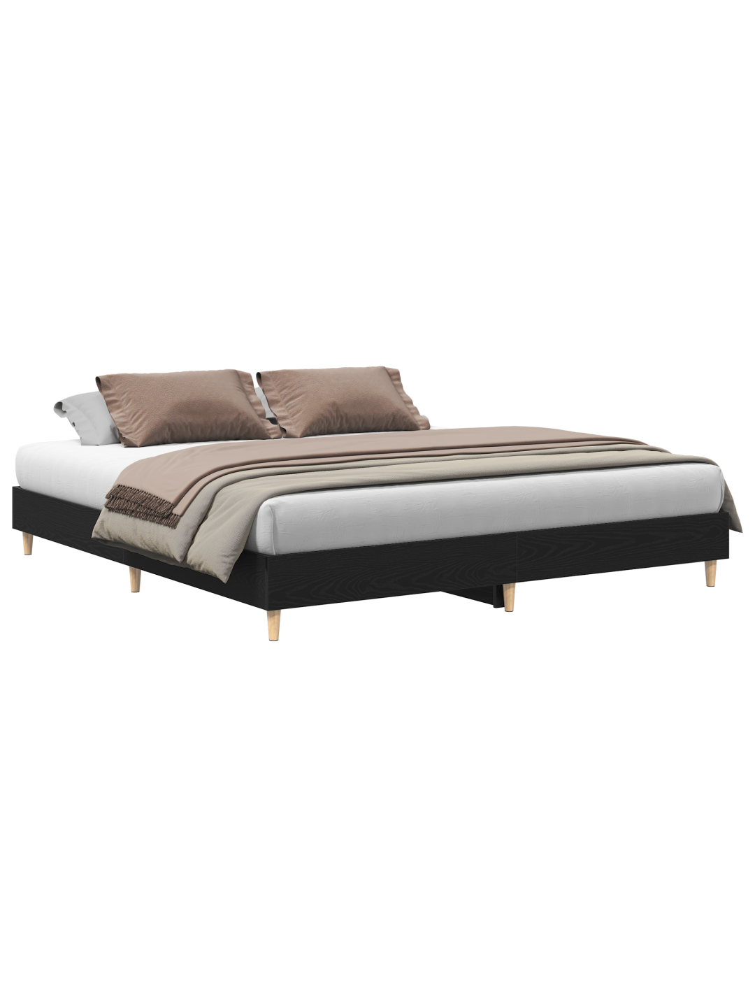 Voodiraam must tamm 160x200 cm tehispuit