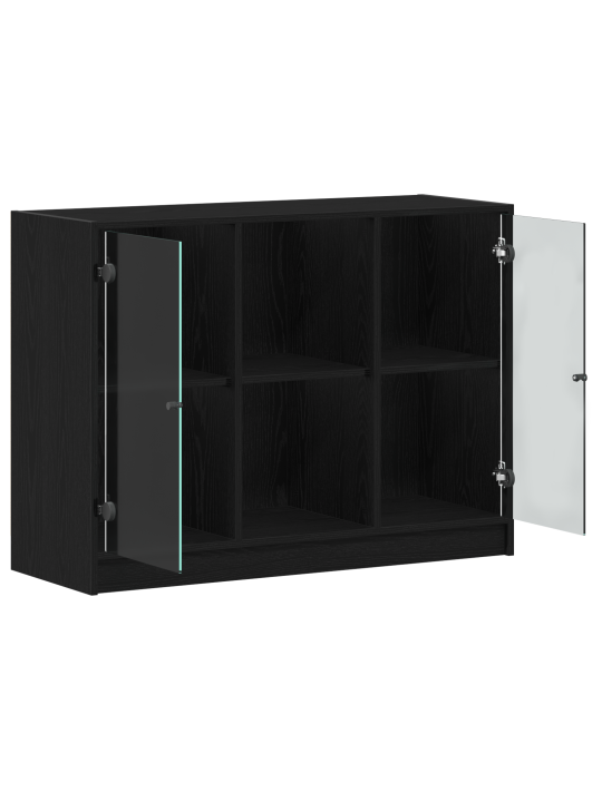 Kõrge peegel must täispuidust 102x37x75,5 cm töödeldud puidust