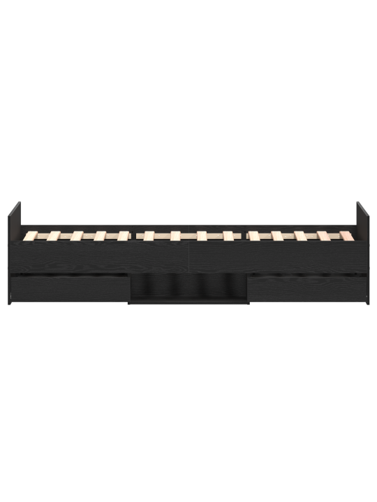 Voodiraam ilma madratsita must oakk 90x200 cm tehispuit