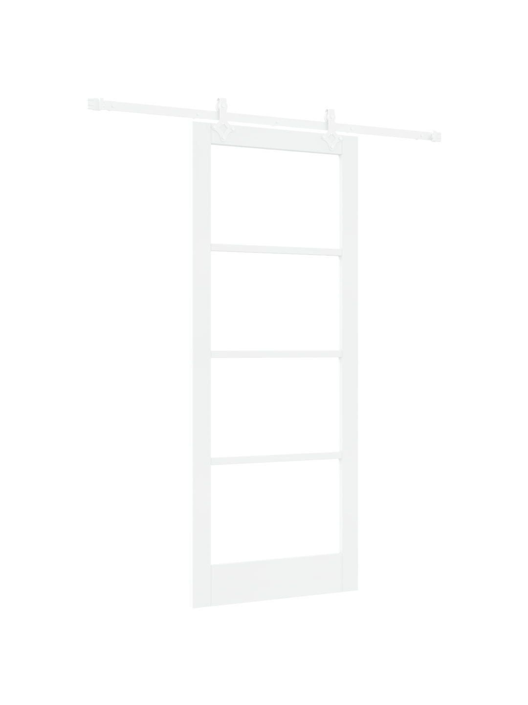 Liuguks koos tarvikute komplektiga valge 86x211 cm massiivpuust männipuit