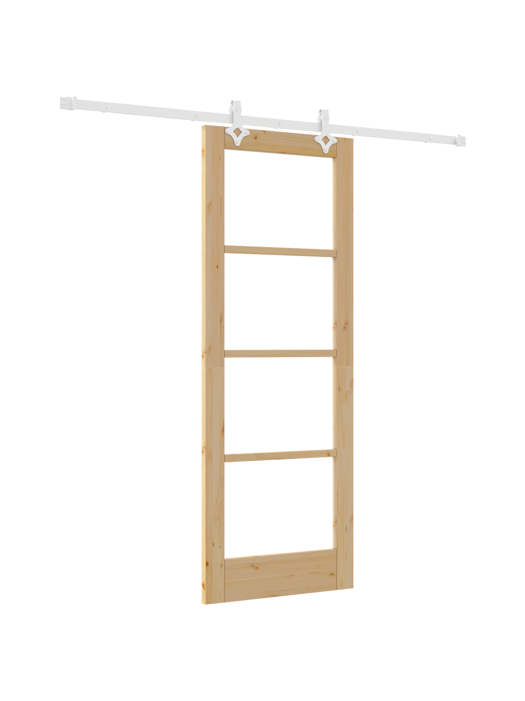 Liuguks riistvarakomplektiga 73.5x198.5 cm massiivpuust männist