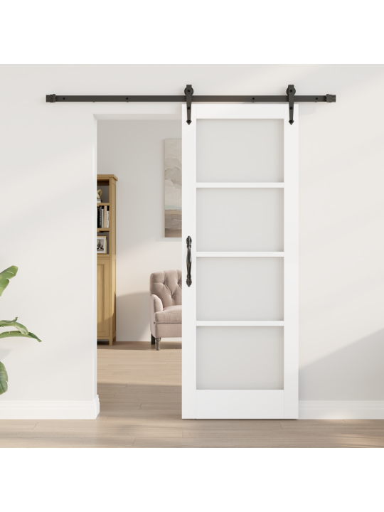 Libisev ukseseeria koos riistvaraga valge 73.5x198.5 cm soliidset männipuitu