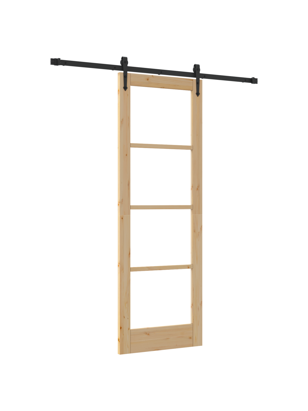 Libisev uks koos tarvikute komplektiga 73.5x211 cm tugev puit männi
