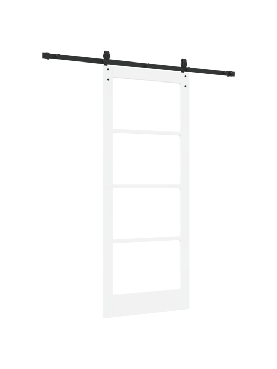Libisev uks koos tarvikute komplektiga valge 83x202 cm massiivne puit männipuu