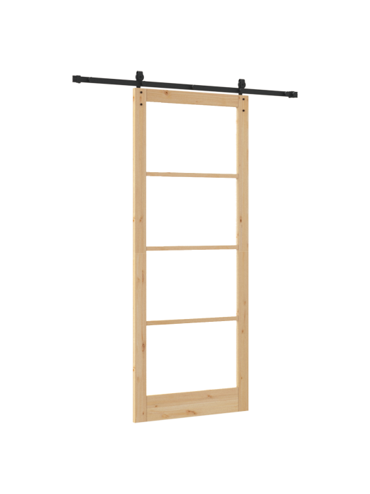 Libisev uks koos seadmete komplektiga 83x232 cm soild puit männipuit