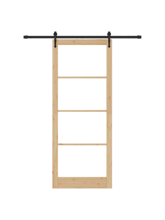 Libisev uks koos seadmete komplektiga 83x232 cm soild puit männipuit