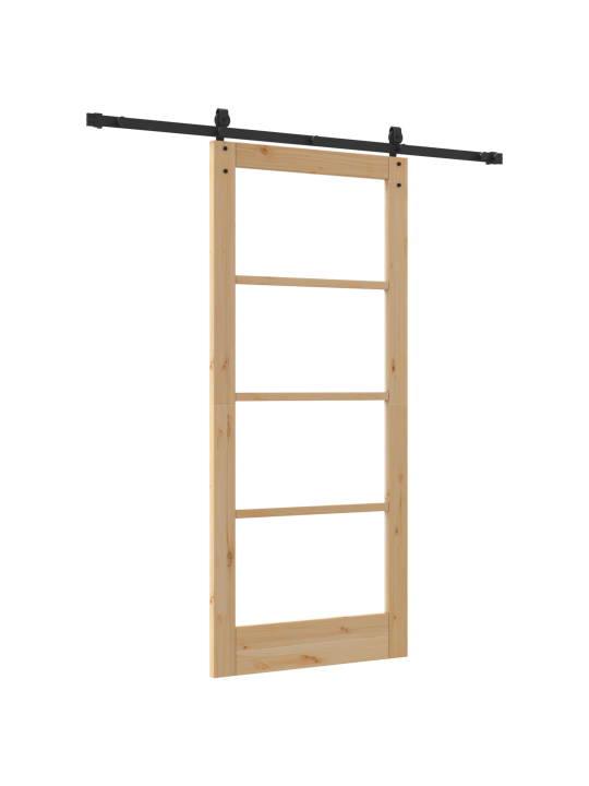 Libisev uks koos tarvikute komplektiga 86x198.5 cm kindel puit männipuit