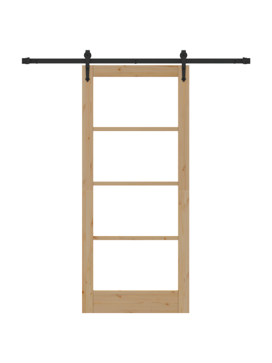 Libisev uks koos tarvikute komplektiga 86x198.5 cm kindel puit männipuit