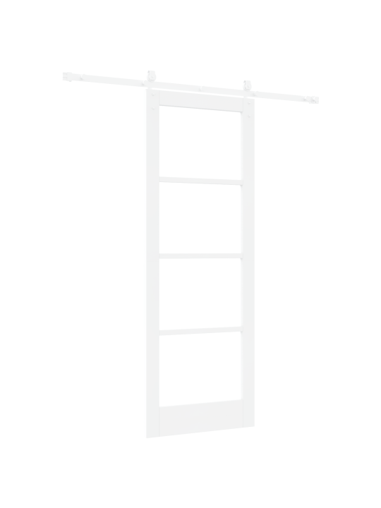 Libisev uks riistvarakomplekt valge 78x211 cm tahke puit mänt