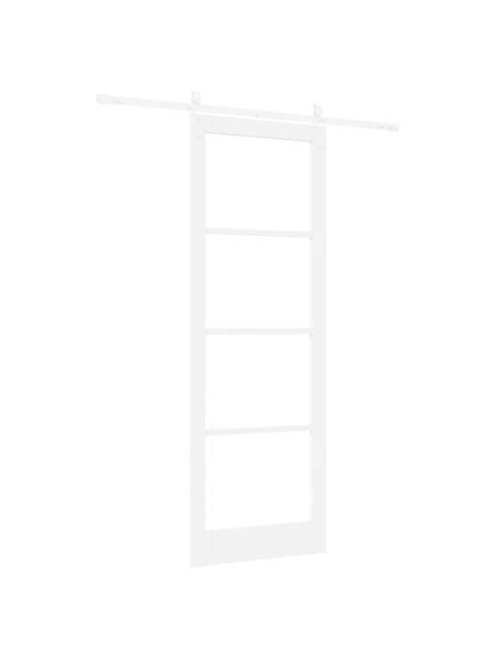 Liuguks koos riistvarasettiga valge 83x232 cm kvaliteetsest männipuust