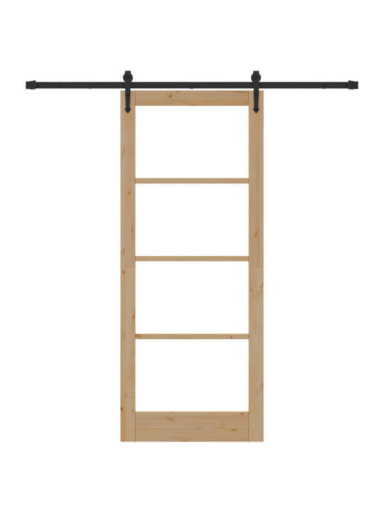 Libisev uks koos ukseseadmega 86x211 cm tugev puit männipuit