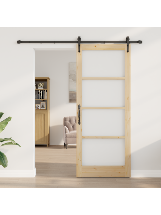 Libisev uks koos ukseseadmega 86x211 cm tugev puit männipuit