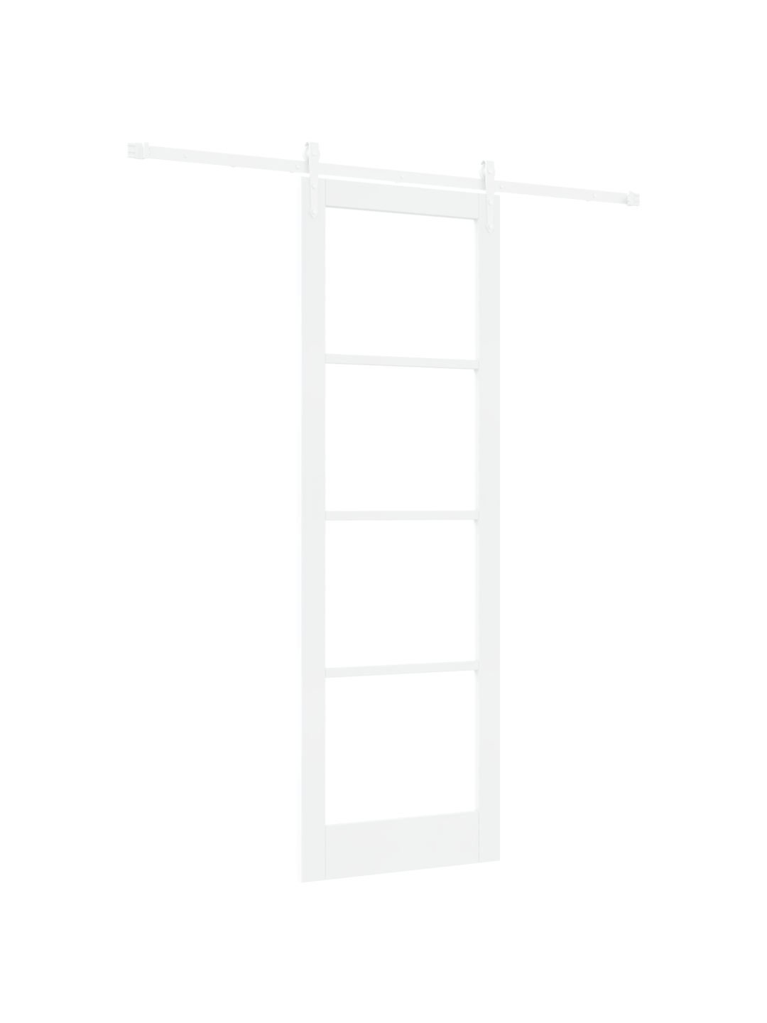 Libisev uks koos tarvikute komplektil valge 78x232 cm massiivne männipuit