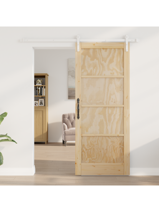 Libisev uks koos kinnituskomplektiga 83x202 cm tugevast männipuidust