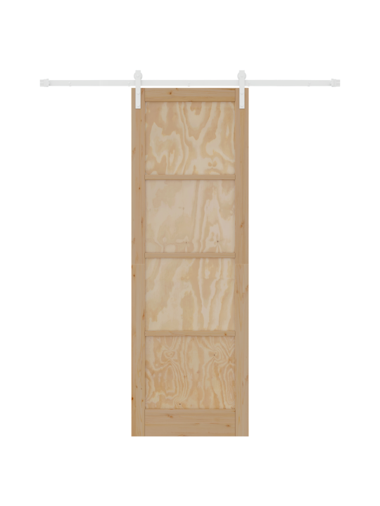 Libisev uks 78x232 cm massiivpuust männist koos komplektiga
