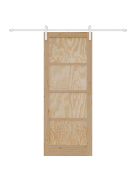 Libisev uks koos riistvara komplektil 83x211 cm tugev puit kuusk