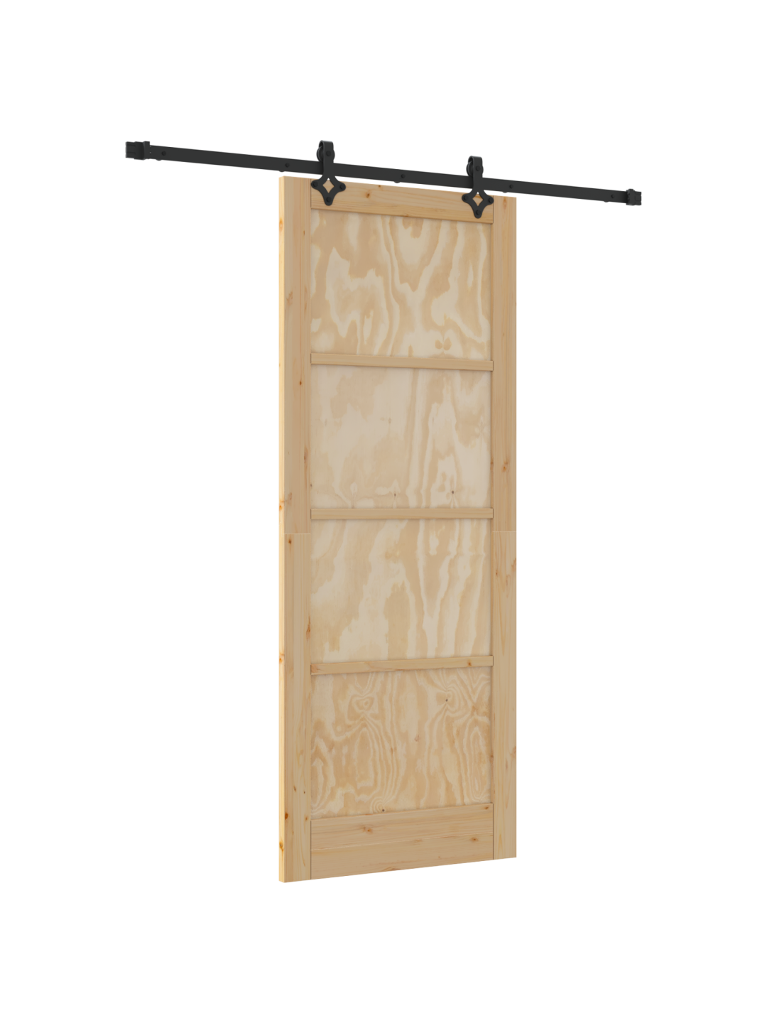 Libisev uks koos riistade komplektiga 83x211 cm massiivne männipuit