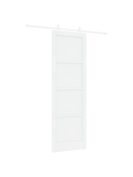 Libisev uks koos tarvikutega valge 78x232 cm massiivne mänd