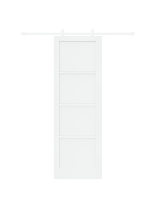Libisev uks koos tarvikutega valge 78x232 cm massiivne mänd