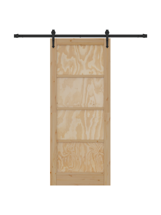 Libisev uks koos riistade komplektiga 83x202 cm tugev puit männist