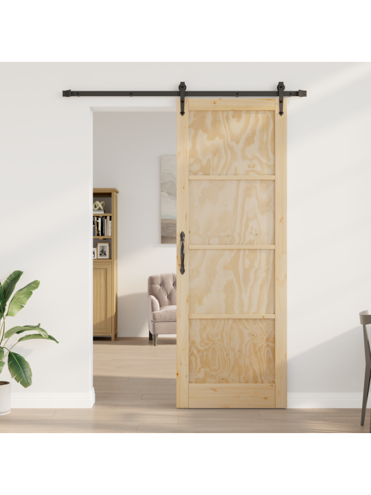 Libisev uks koos tarvikute komplektiga 83x232 cm tugev puit männipuit