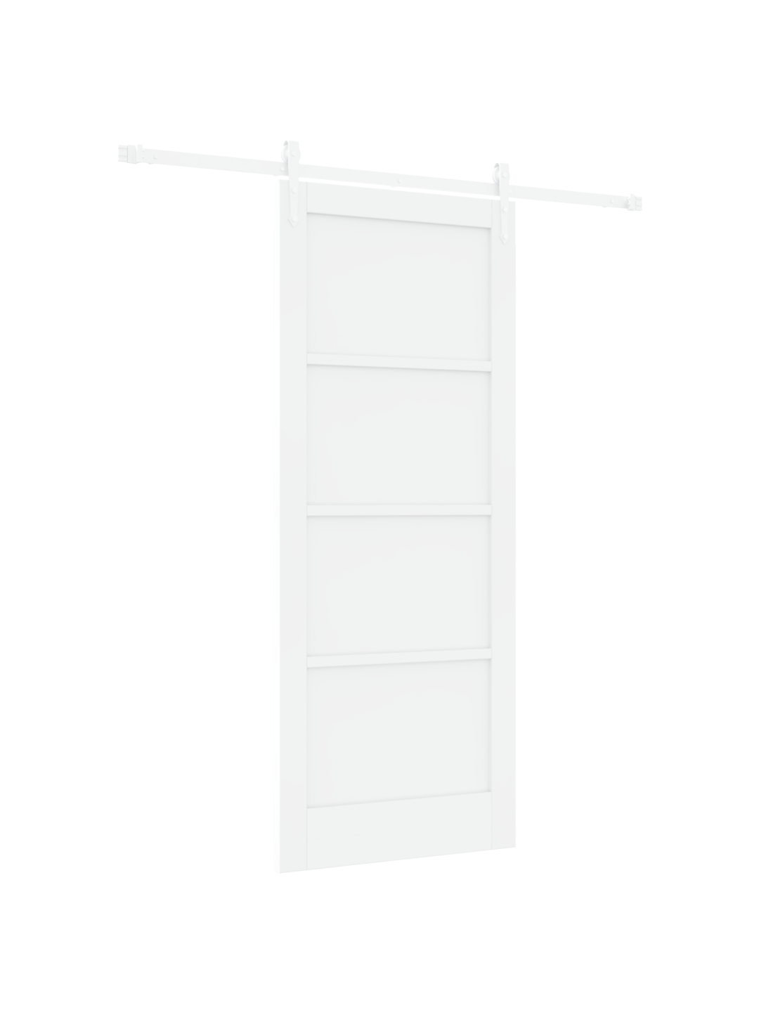 Liuguks, millel varustusetu komplekt valge 83x202 cm massiivne männipuit