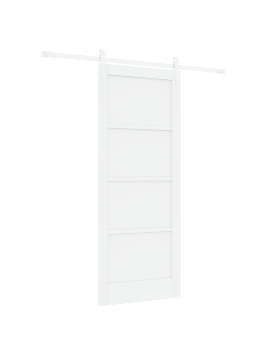 Liuguks, millel varustusetu komplekt valge 83x202 cm massiivne männipuit