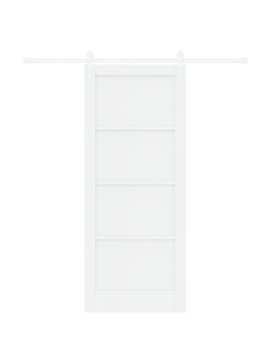 Liuguks, millel varustusetu komplekt valge 83x202 cm massiivne männipuit