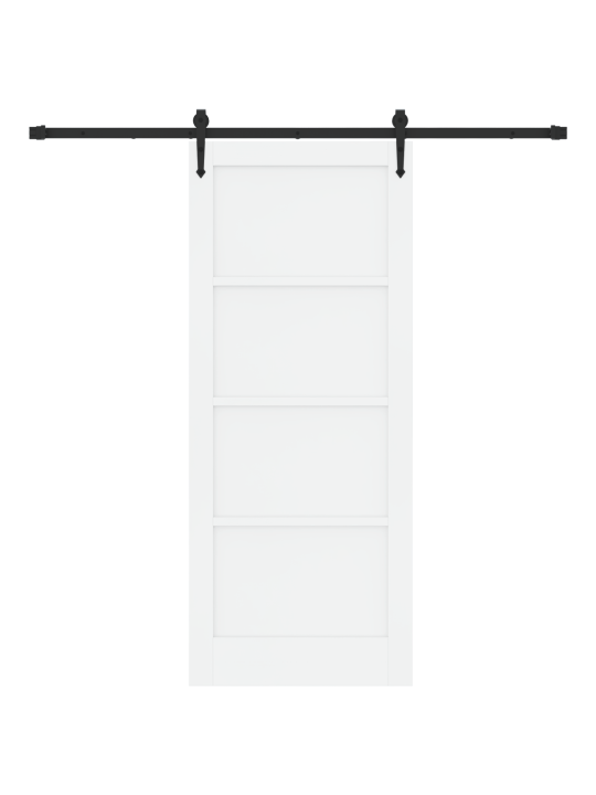 Liuguks kinnituskomplektiga valge 83x202 cm soliidne puit männipuu